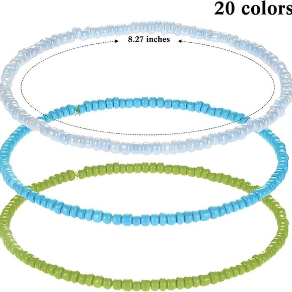 36 Pieces for Women, Beaded Ankle Bracelets Handmade Boho Colorful Beads Foot Ch - Picture 2 of 7